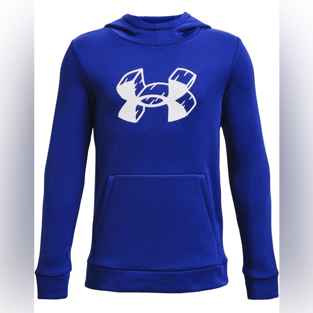 Under Armour Boys Fleece graphic logo  Hoodie Royal Blue/White, medium